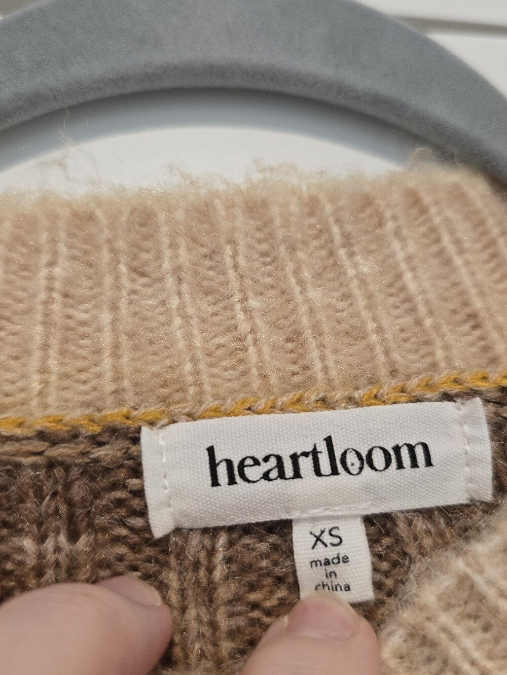 HEARTLOOM Marina Midi Sweater Dress in Tan - Picture 7 of 9
